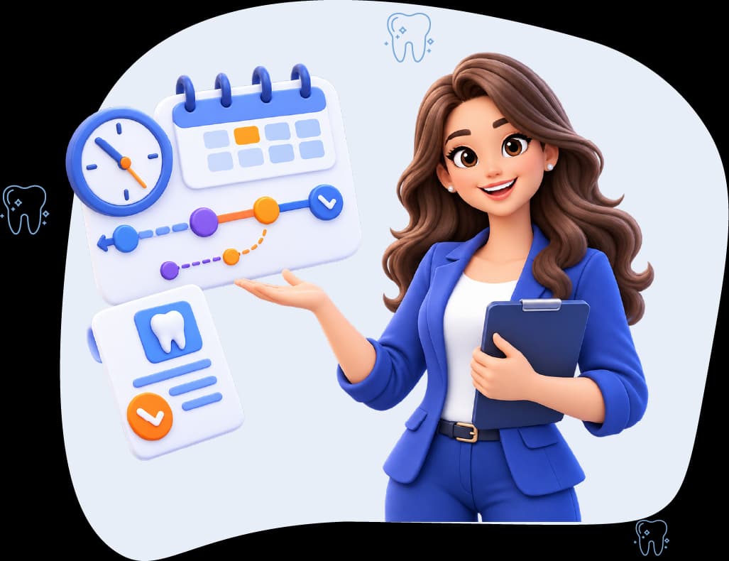 Dental credentialing timeline illustration